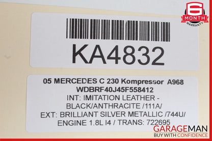 01-07 Mercedes W203 C230 Kompressor Rear Right Side Door Control Module OEM