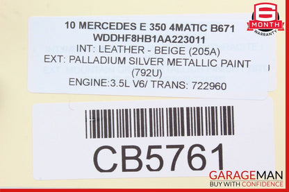 10-18 Mercedes W212 E350 E250 Front Left Side Seat Side Airbag Air Bag Beige OEM