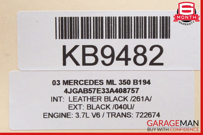 98-05 Mercedes W163 ML350 ML320 Front Right Side Exterior Door Handle Black OEM