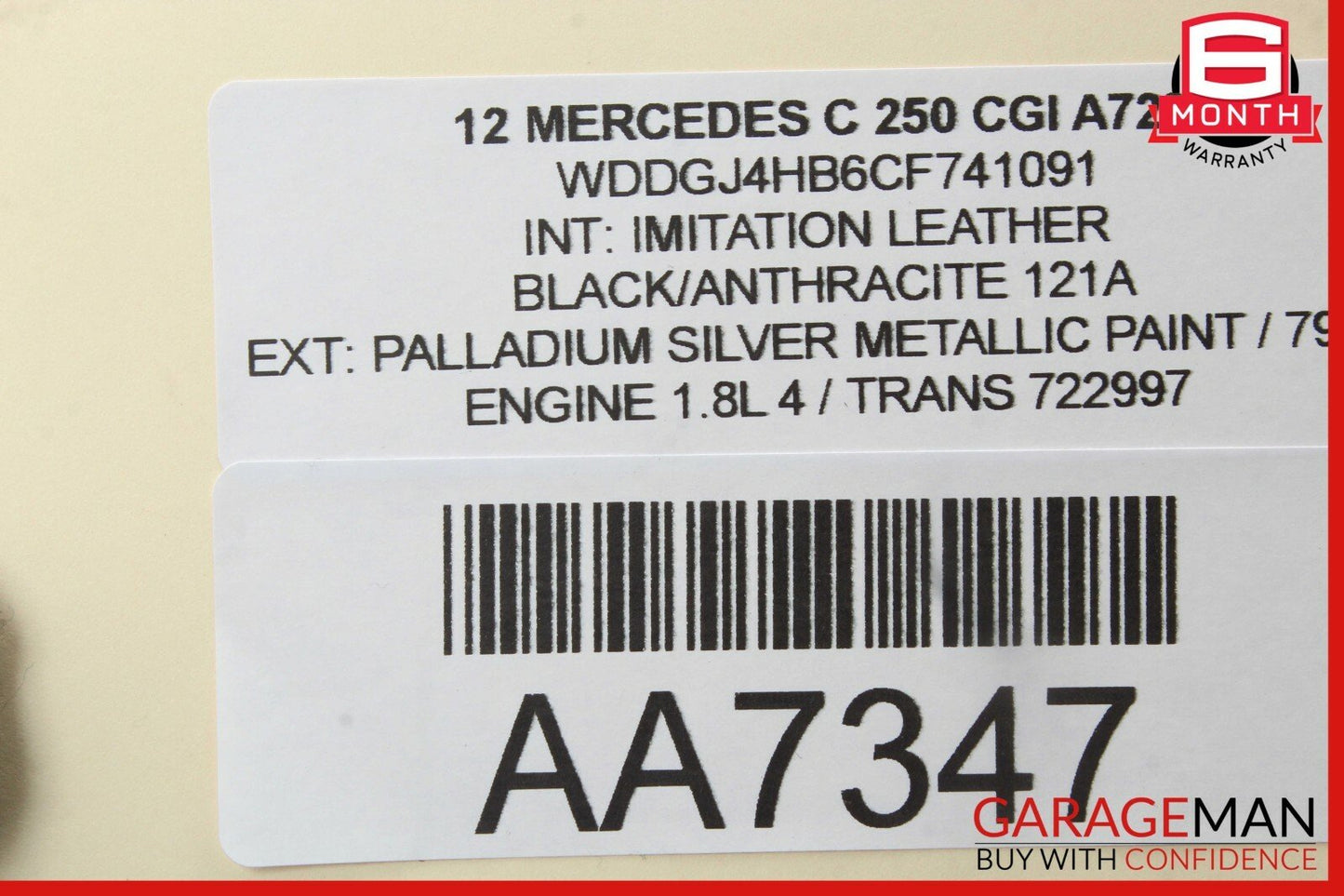 12-14 Mercedes W204 C250 Coupe Rear Right Seat Bolster Cushion Cover Pad
