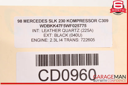 97-00 Mercedes R170 SLK230 Intercooler Air Cooler Radiator 1705000200 OEM