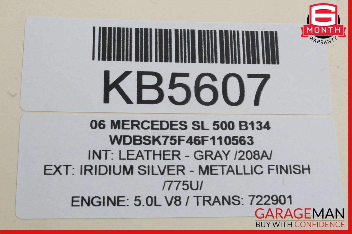 03-12 Mercedes R230 SL500 Left Convertible Roof Main Top Drive Lift Cylinder OEM