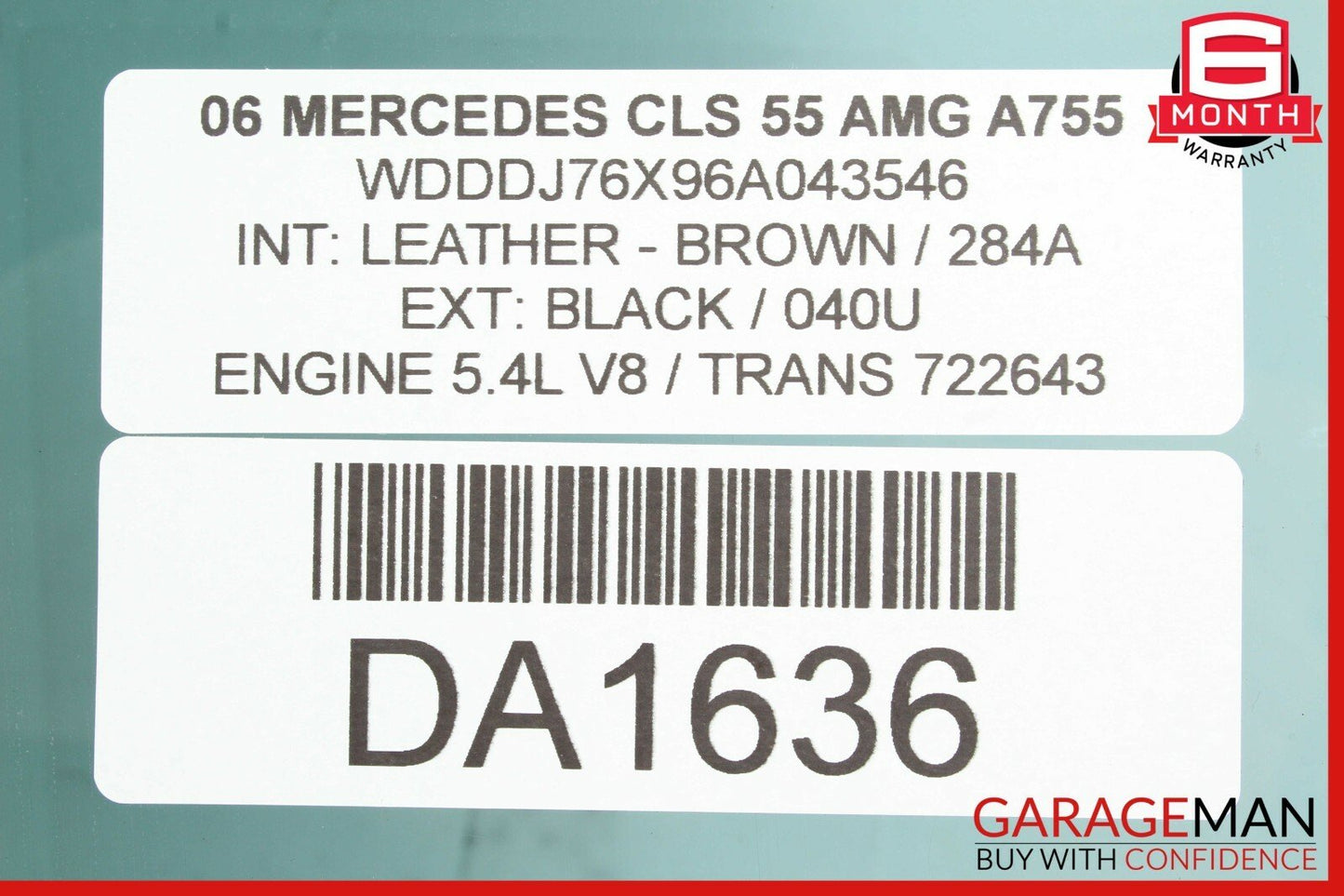 06-11 Mercedes W219 CLS500 CLS55 AMG Rear Right Side Door Window Auto Glass