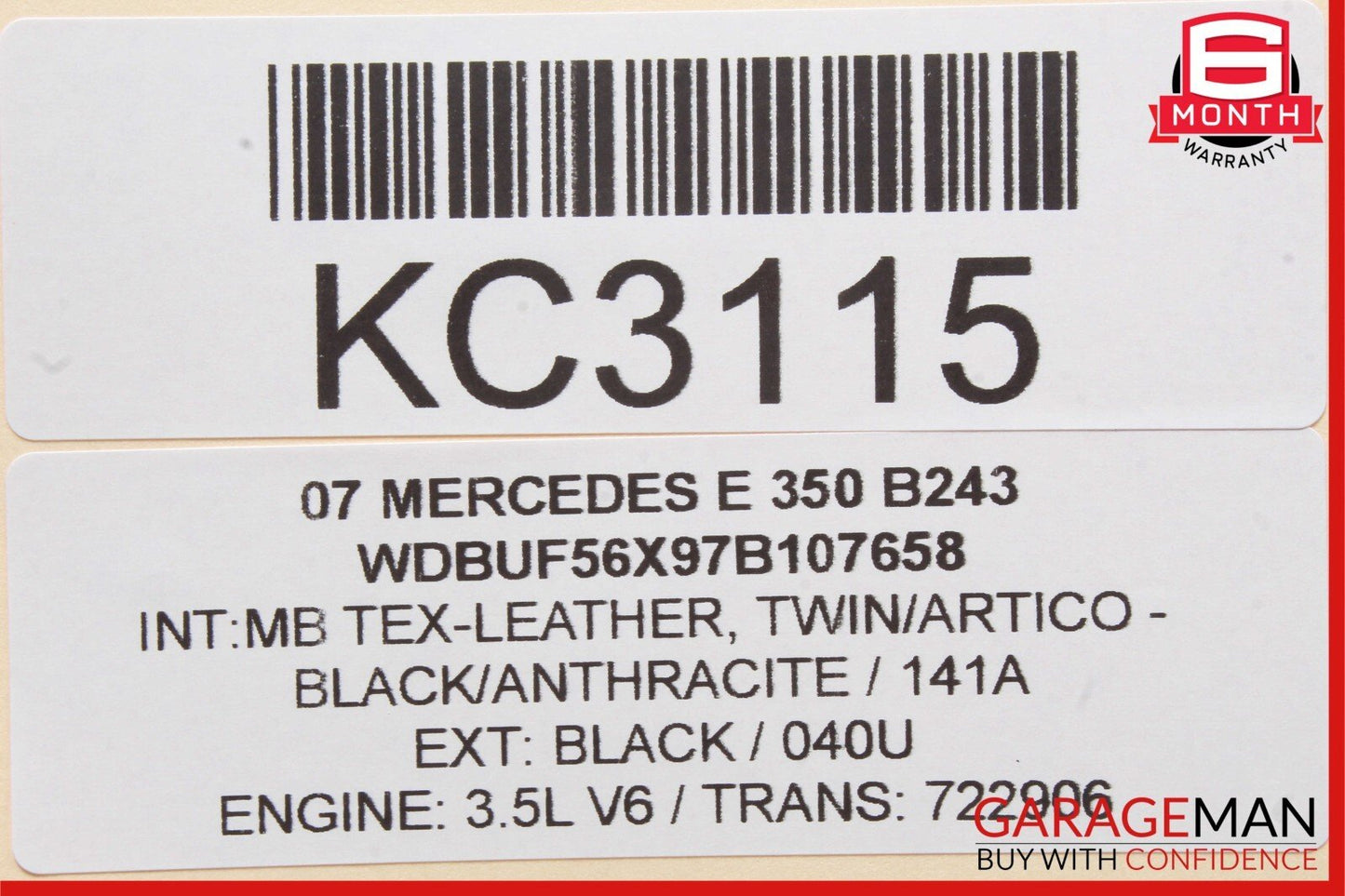 03-09 Mercedes W211 E350 E320 Exterior Door Handle Rear Right Black OEM