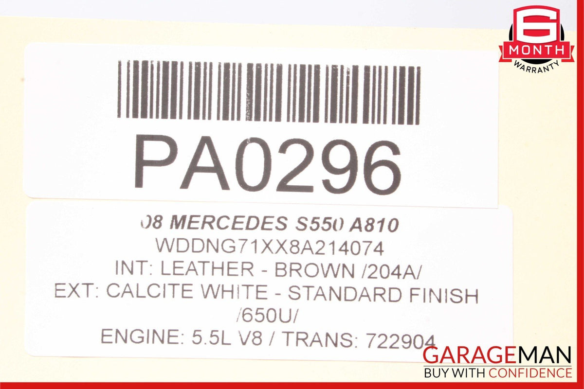 07-09 Mercedes W221 S450 S550 Front Right Complete Interior Door Panel Brown