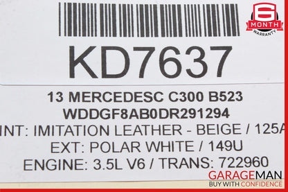 12-18 Mercedes W204 C300 Front Left or Right Engine Timing Chain Cover Plate OEM