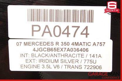 06-13 Mercedes W251 R350 Rear Left Driver Side Door Quarter Window Auto Glass
