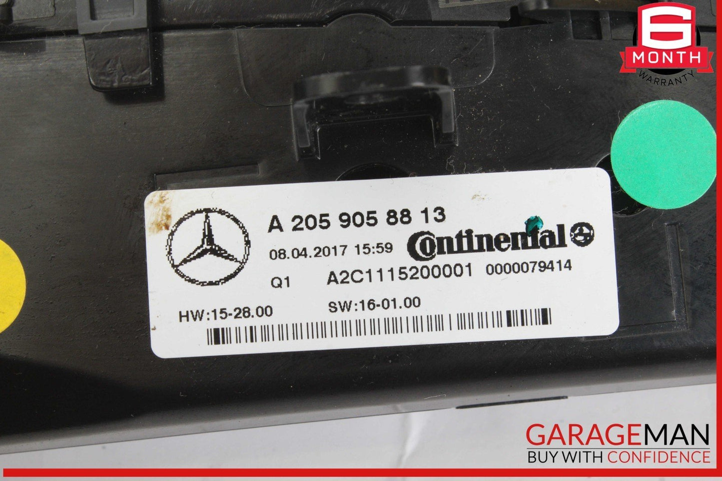 15-20 Mercedes W205 C300 C350e C400 A/C AC Heater Climate Control Switch OEM