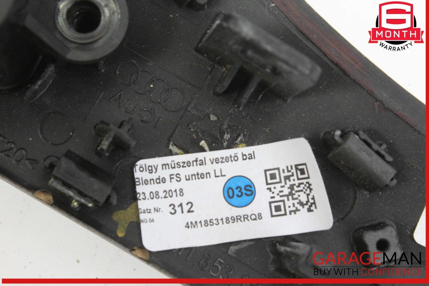 17-19 Audi Q7 Front Dash Trim w/ Head Light Lamp Control Switch 4M0941531AG OEM