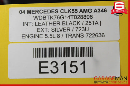 03-05 Mercedes W209 CLK55 AMG Complete Front Right Interior Door Panel Black OEM
