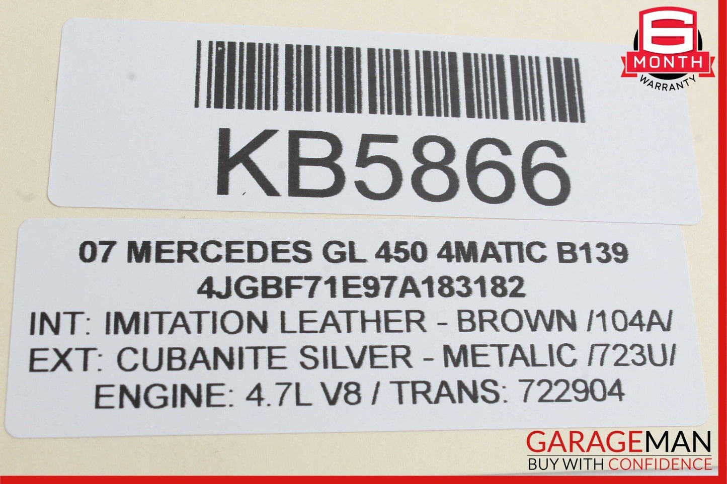 07-08 Mercedes X164 GL450 4MATIC Front Right Side Mirror Door Rear View OEM