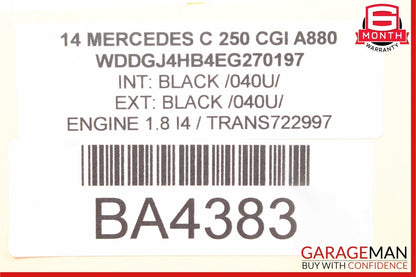 12-14 Mercedes W204 C250 Front Right Side Keyless Go Exterior Door Handle Black