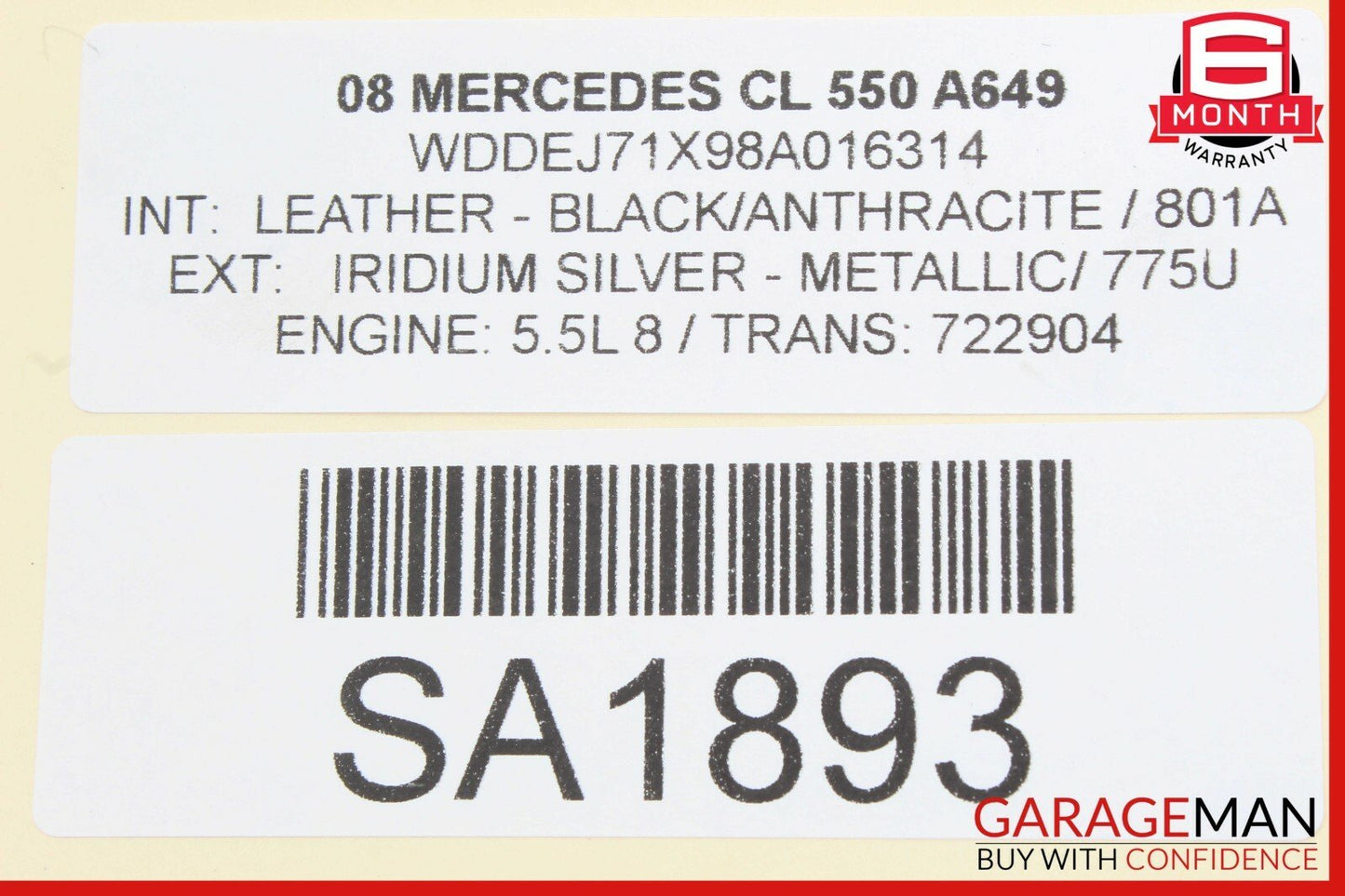 07-13 Mercedes W216 CL550 CL600 Trunk Lid Lift Hydraulic Pump Motor Cylinder OEM
