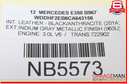 10-16 Mercedes W212 E350 E550 E400 Front Interior Top Upper Rear View Mirror OEM