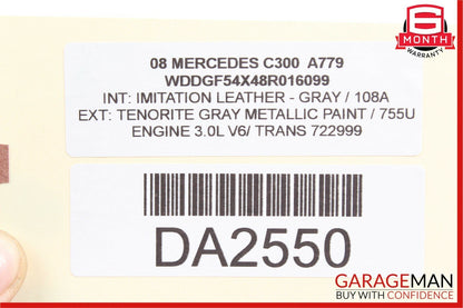 08-14 Mercedes W204 C300 C63 AMG Top Roof Shark Fin GPS Radio Antenna Black OEM