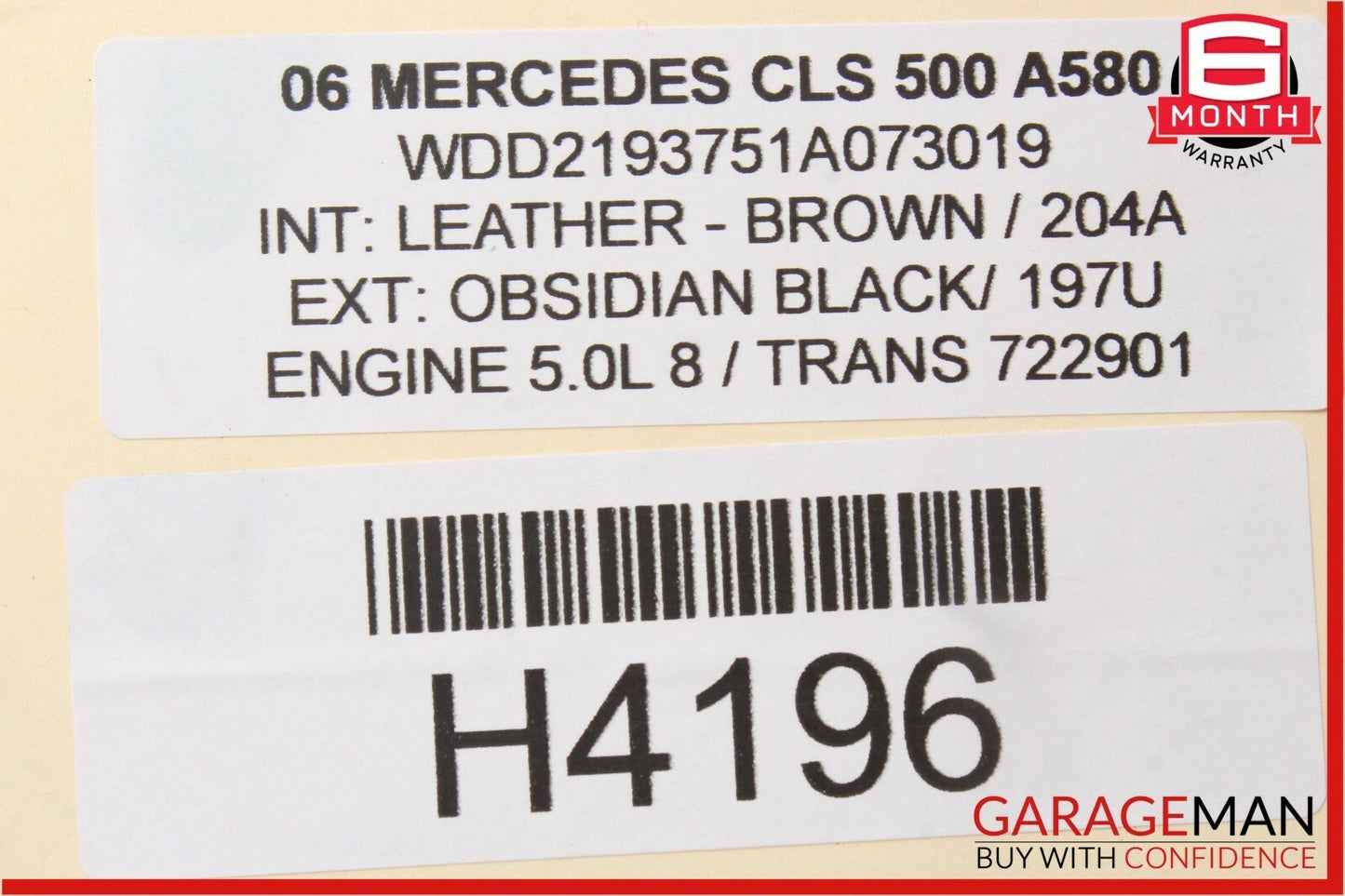 06-11 Mercedes W219 CLS500 Front Right Side Exterior Door Handle Obsidian Black