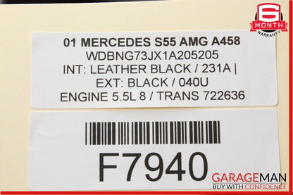 00-02 Mercedes W220 S55 AMG Front Left Side Headlight Head Lamp Xenon Assembly