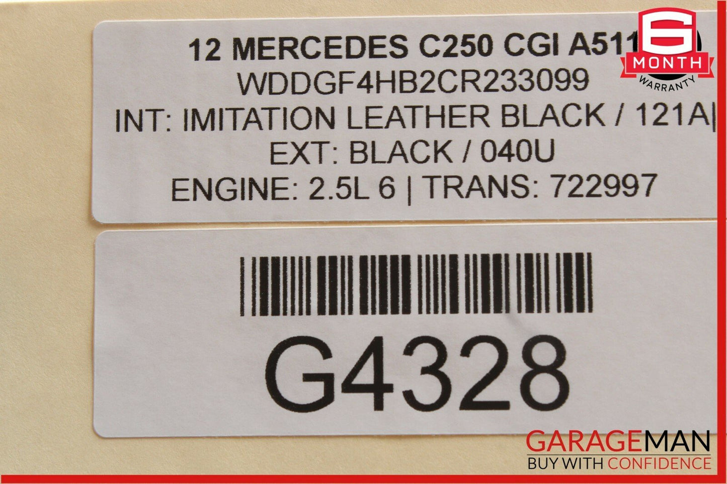 08-14 Mercedes W204 C300 Rear Center Console Ashtray Ash Tray Compartment Black