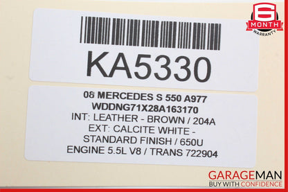 07-14 Mercedes S550 CL550 CL65 AMG Rear Trunk Lid Lock Latch Actuator Unit