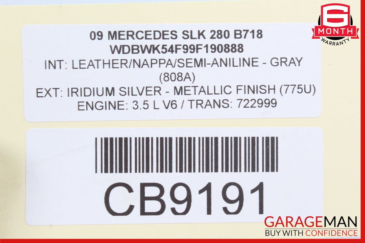 05-11 Mercedes R171 SLK300 SLK350 Power Brake Booster Master Cylinder Reservoir