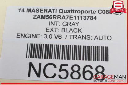 14-17 Maserati Quattroporte Ghibli Rear Interior Overhead Dome Light Lamp OEM