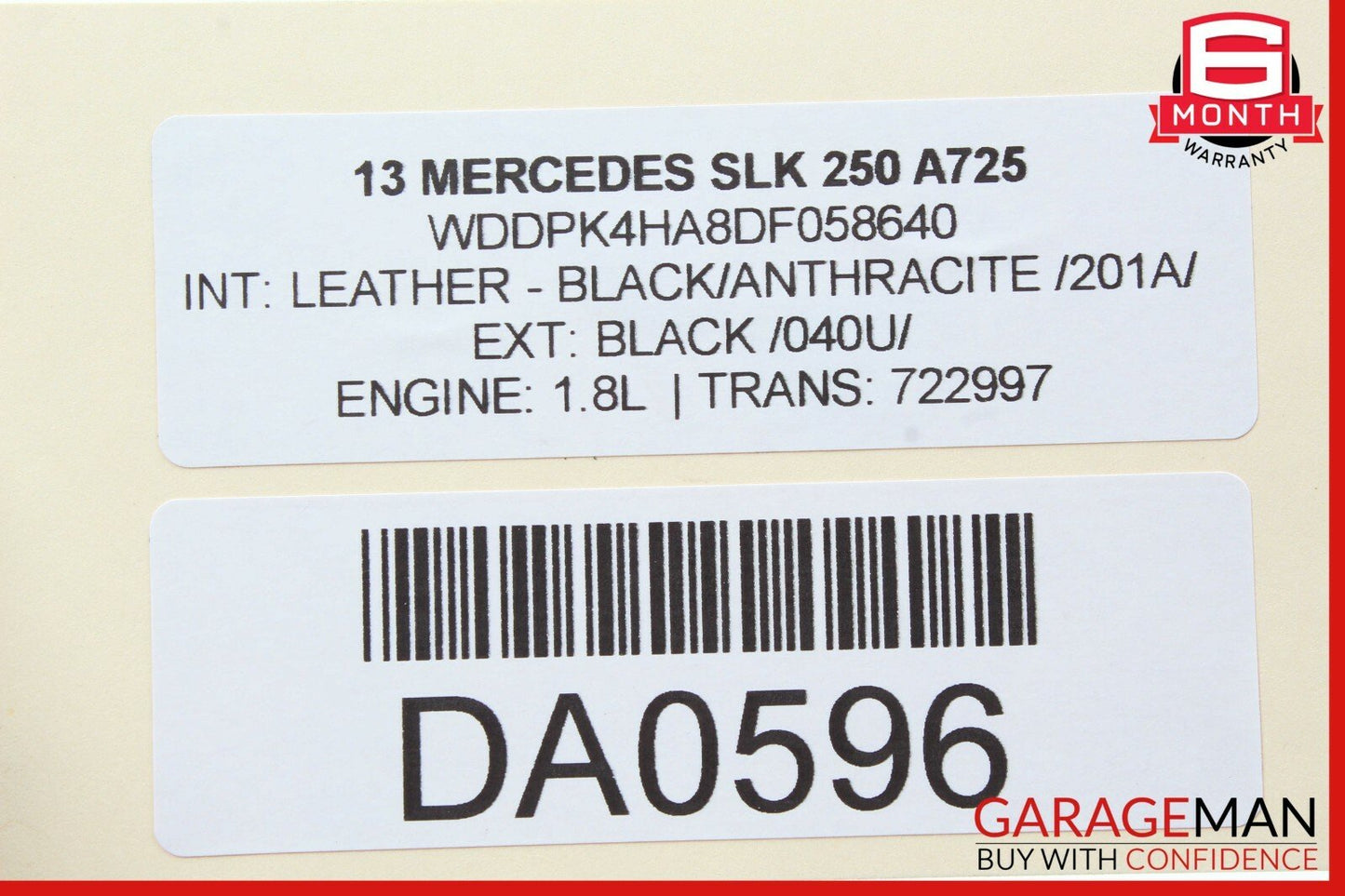 12-20 Mercedes R172 SLK250 SLC43 Left Convertible Top Main Drive Lift Cylinder