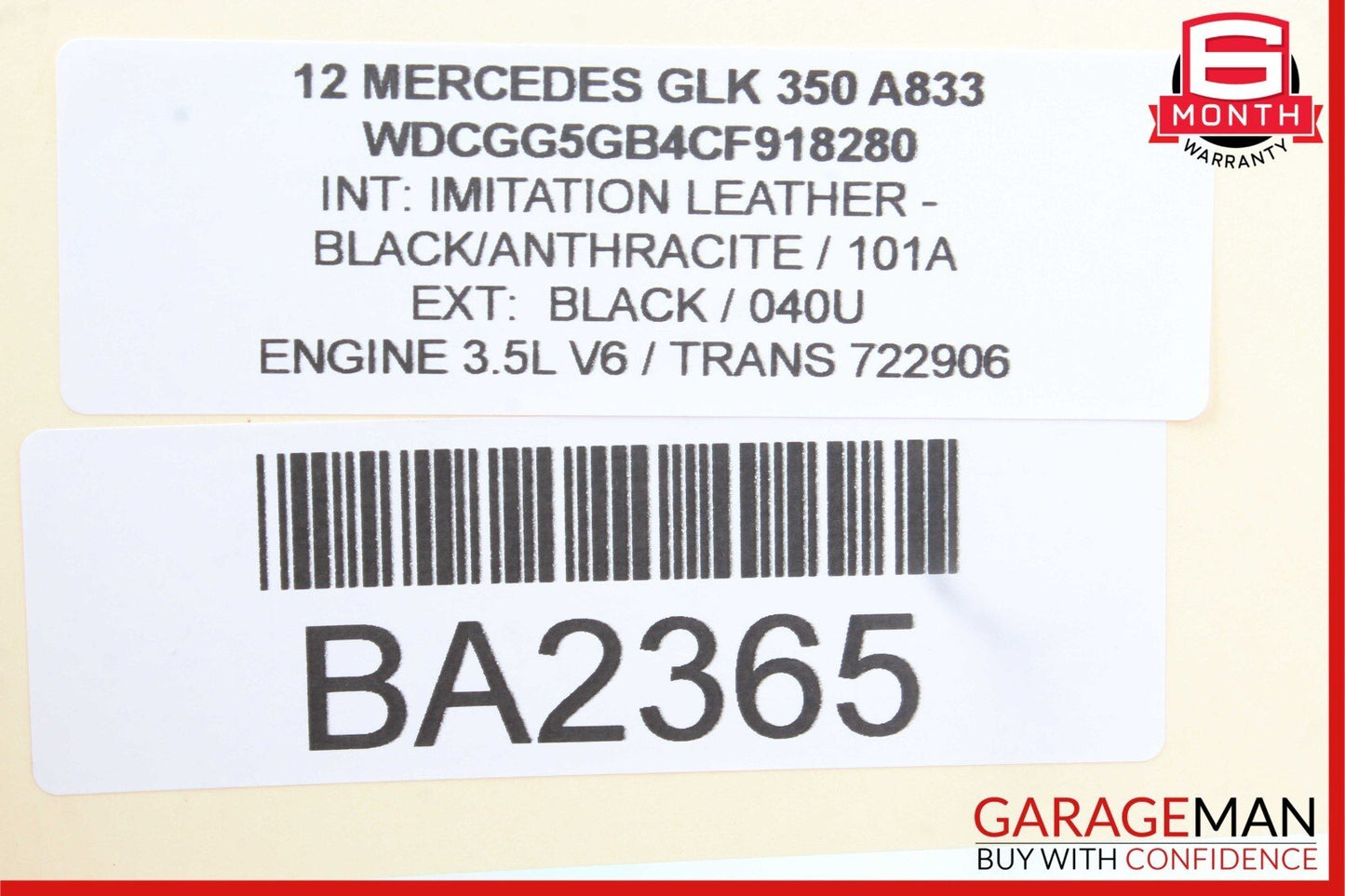 10-12 Mercedes X204 GLK350 Front Right Side Seat Belt Seatbelt Retractor Black