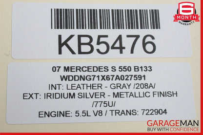 07-13 Mercedes W221 S400 S550 Front Right Side Exterior Door Handle Silver OEM