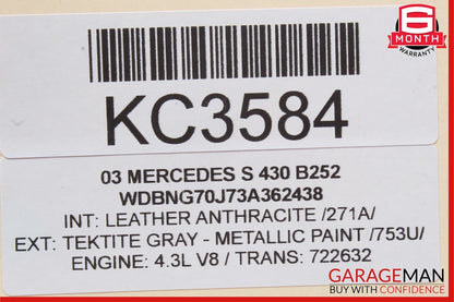03-06 Mercedes W220 S430 Communication Voice Control Module 2038200885 OEM