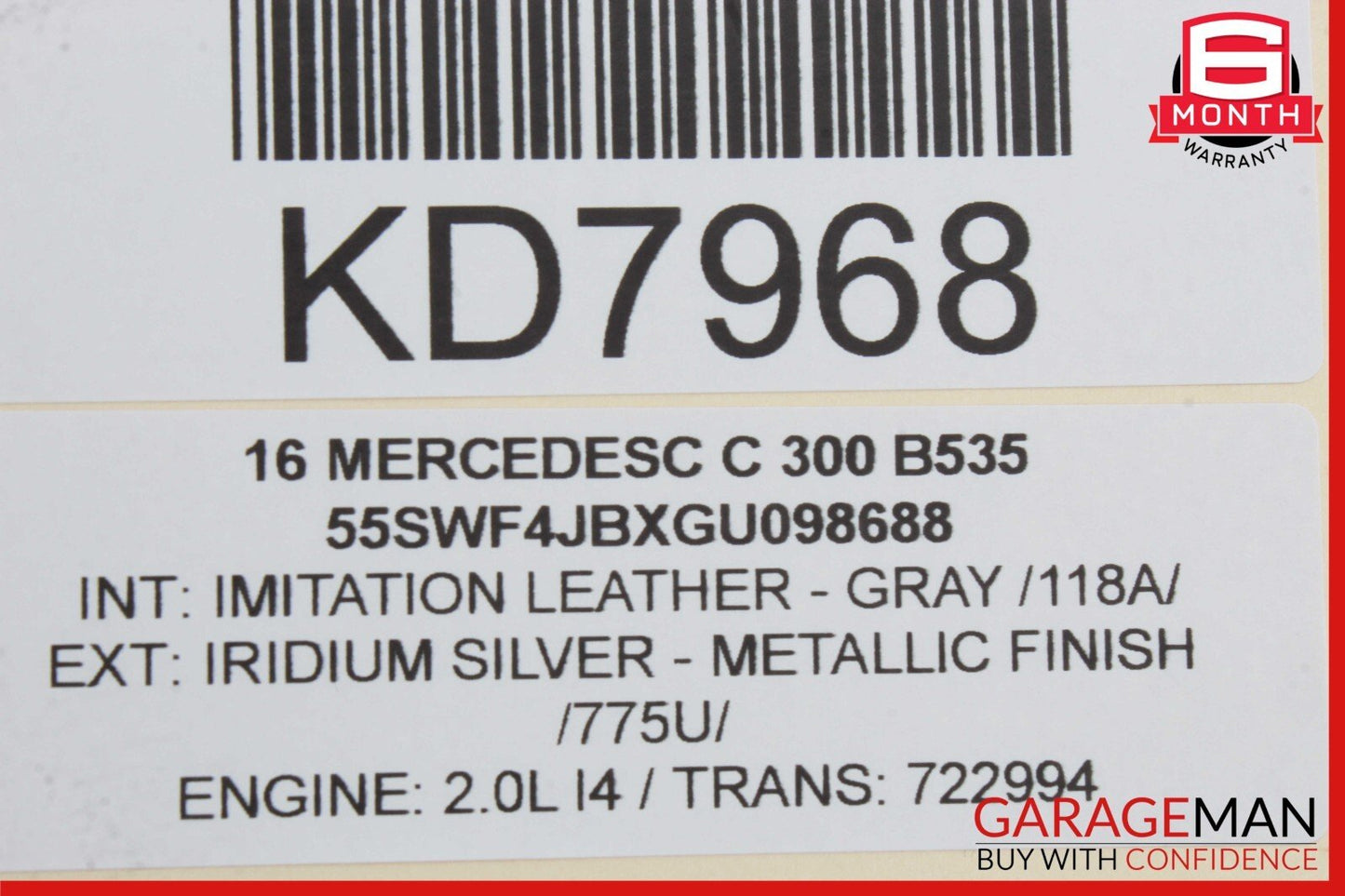 15-20 Mercedes W205 C300 C43 Rear Left Driver Side Interior Door Panel Cover OEM