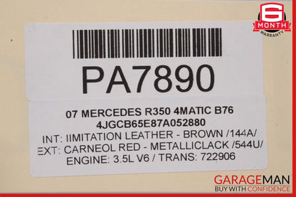 06-12 Mercedes W251 R350 R550 R63 Front Panoramic Pano Sunroof Sun Roof Glass
