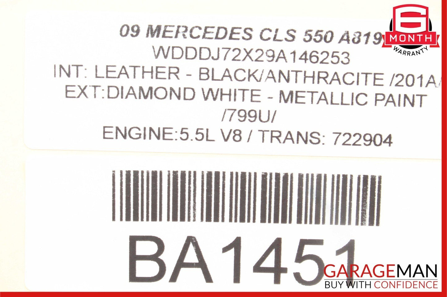 06-11 Mercedes W219 CLS500 CLS550 Rear Left Side Door Control Module Unit OEM