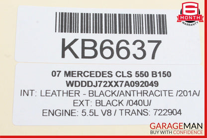 06-08 Mercedes W219 CLS550 CLS500 Front Left Side Door Rear View OEM