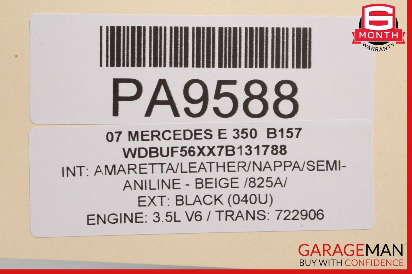 07-09 Mercedes W211 E350 Front Right Complete Interior Door Panel Assembly Beige