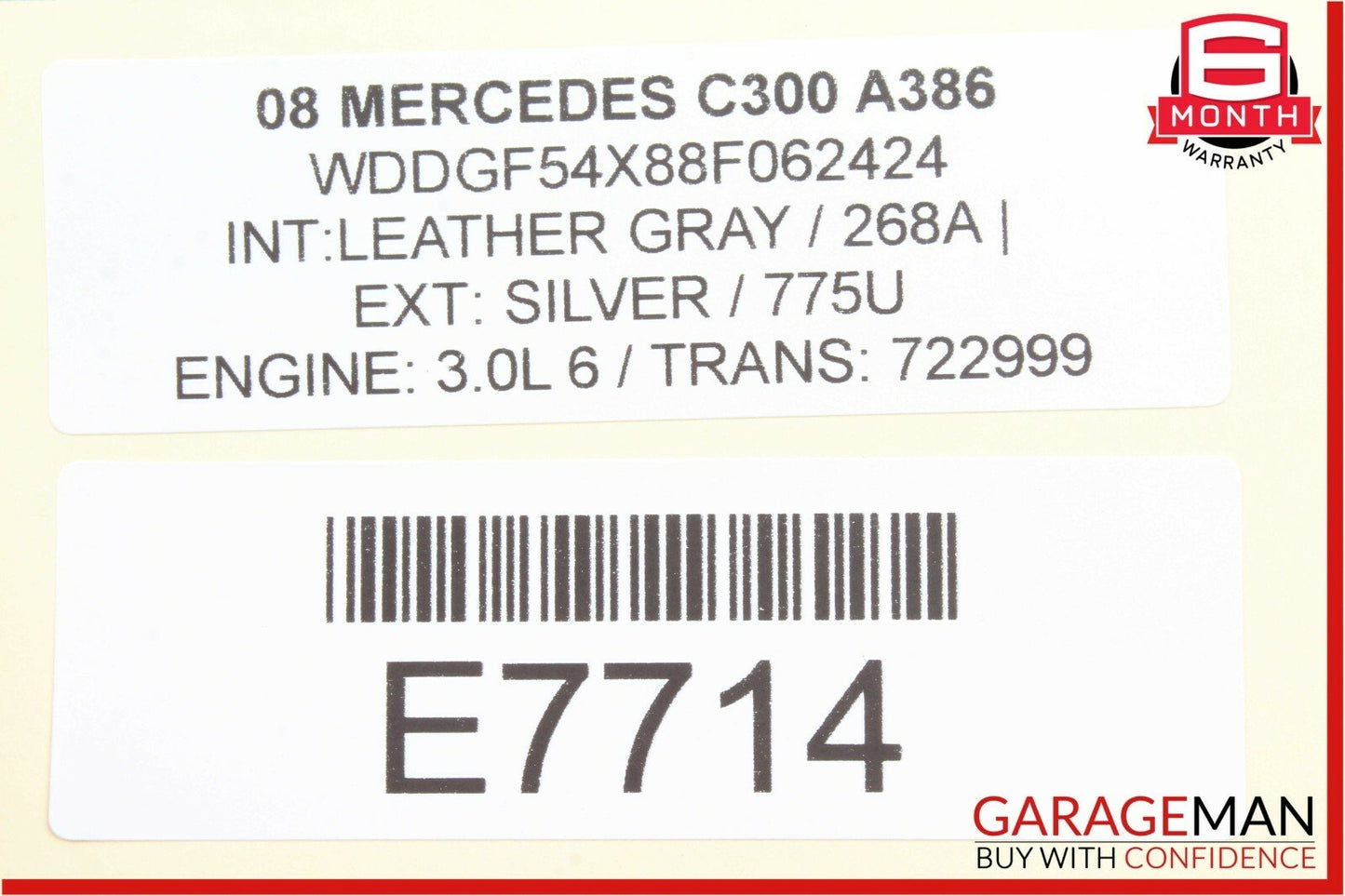 08-11 Mercedes W204 C300 Front Right Seat Bladder Bolster Occupant Sensor Assy