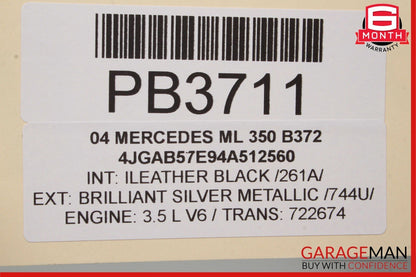 00-05 Mercedes W163 ML430 ML500 Front Right / Left Top Upper Seat Cushion Cover