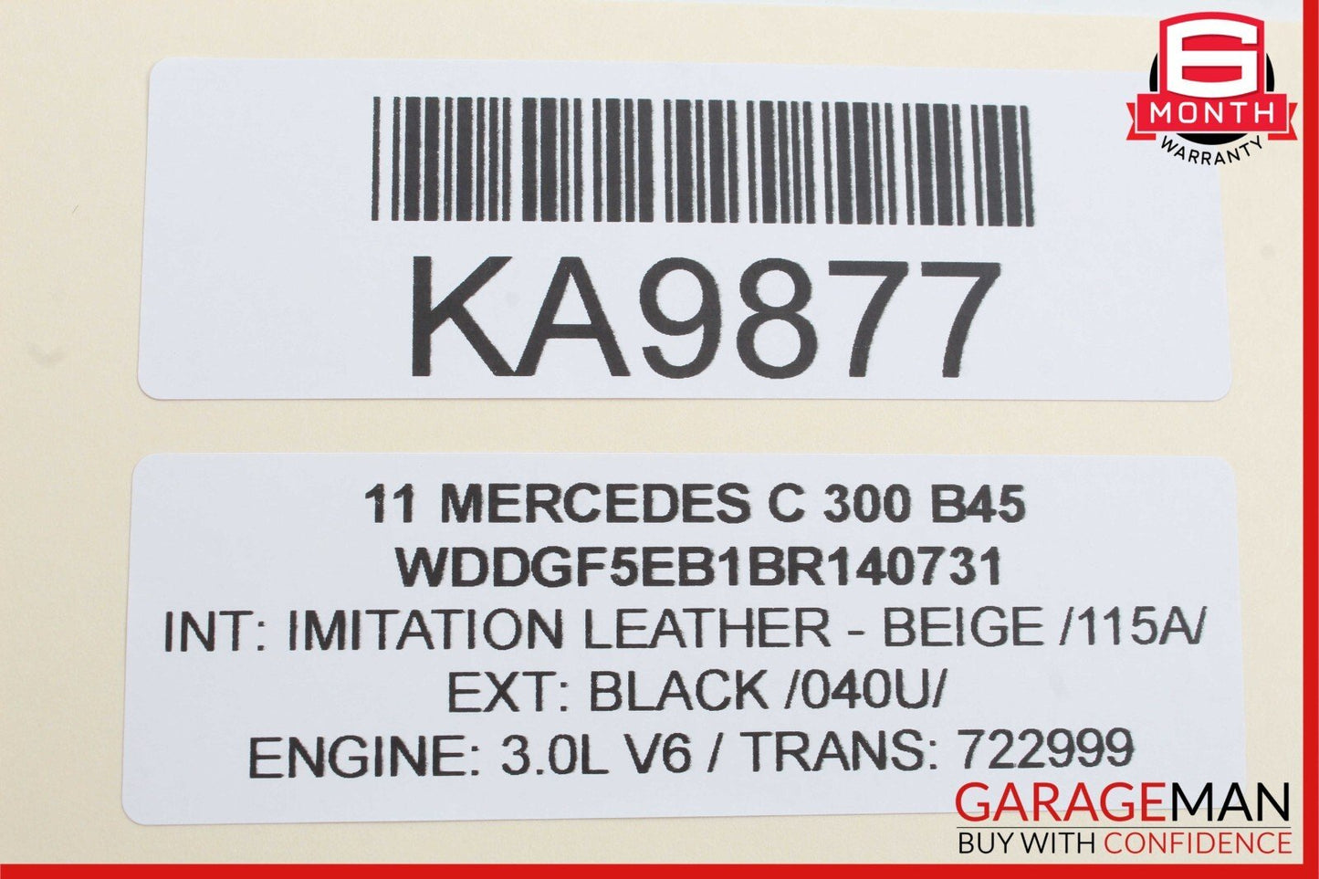 08-15 Mercedes C300 GLK350 Front / Rear Right Side Exterior Door Handle Black
