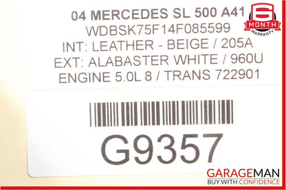 03-08 Mercedes R230 SL600 SL500 Front Right Passenger Door Control Module Unit