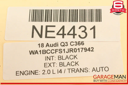 15-18 Audi Q3 Engine Starter Motor 02M911021B OEM