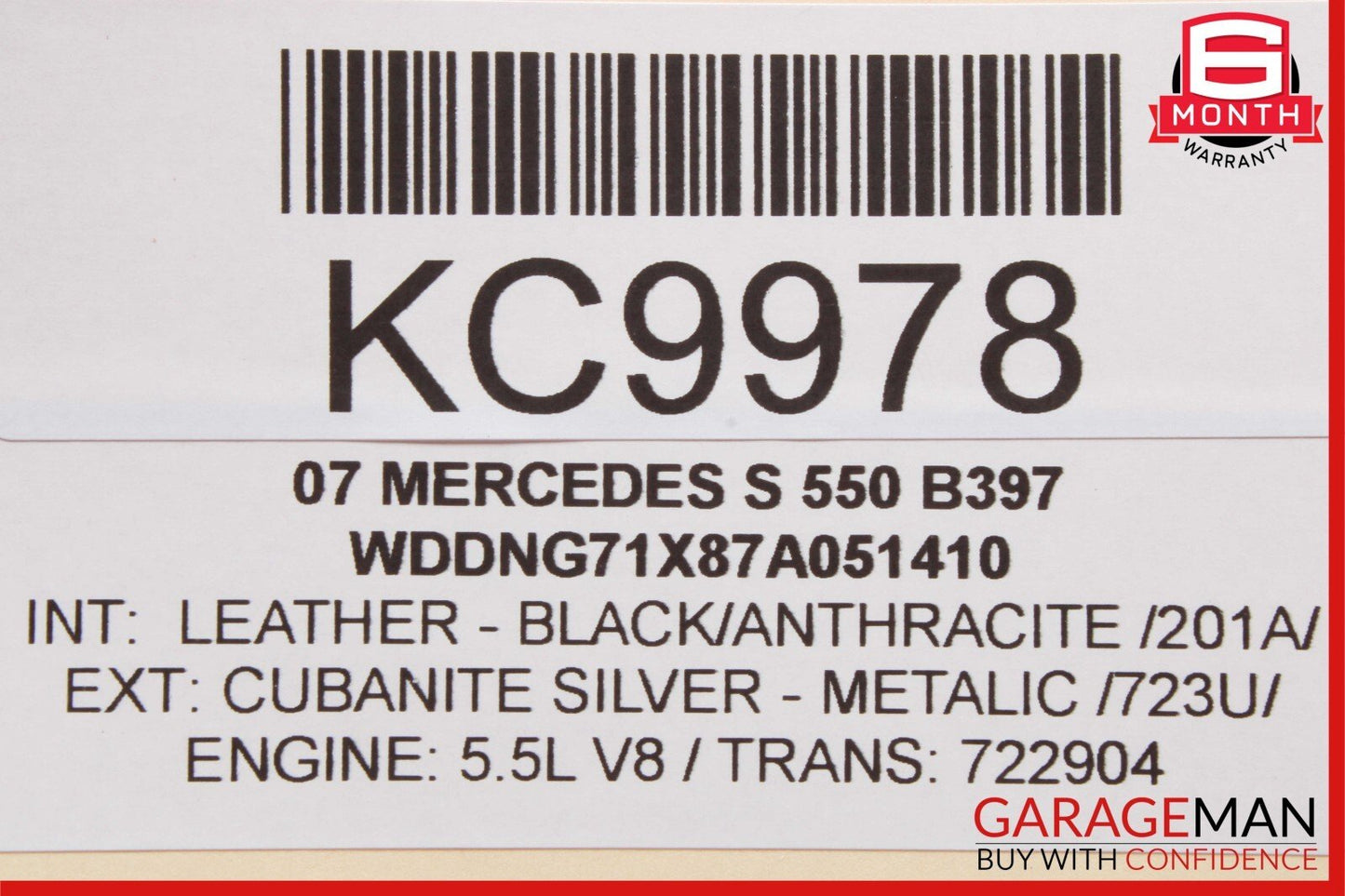 07-13 Mercedes W221 S550 S400 Front Right Side Exterior Door Handle OEM