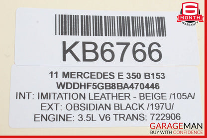 10-13 Mercedes W212 E350 Front Left Side Mirror Door Rear View OEM