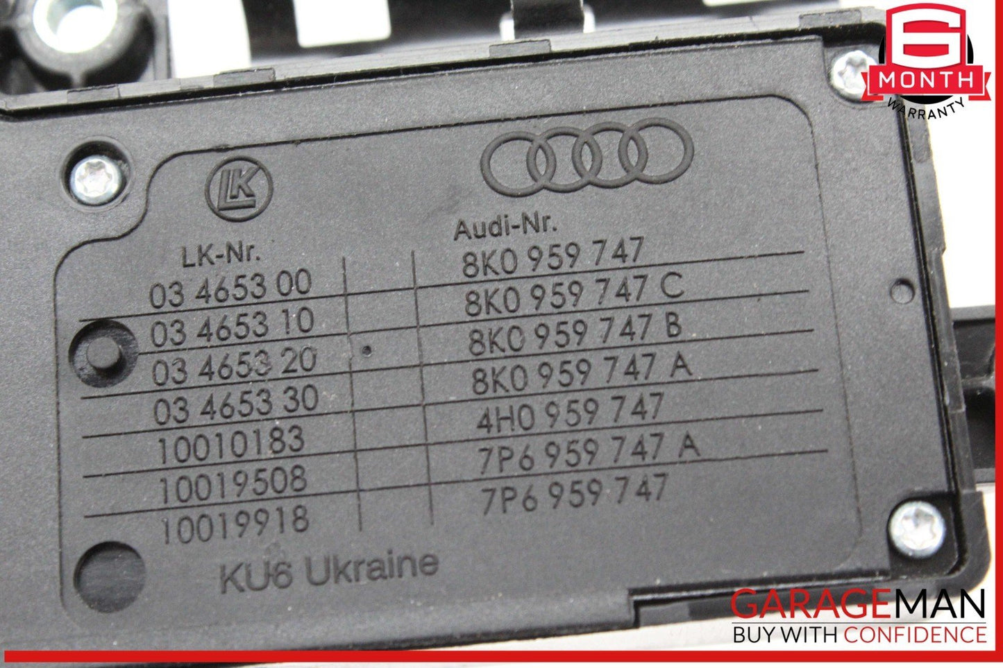 12-18 Audi A6 S6 A7 Front Left Driver Side Power Seat Adjustment Switch OEM