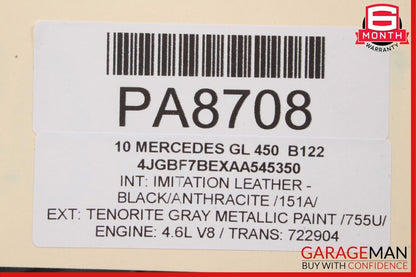 07-12 Mercedes X164 GL320 Front Hood Bonnet Panel Grille Assembly Tenorite Gray