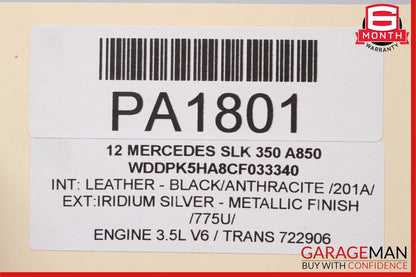 12-20 Mercedes R172 SLK350 SLC300 Rear Back Window Windshield Glass Assembly