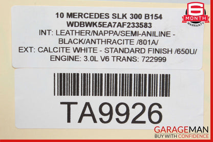 09-11 Mercedes R171 SLK300 Engine Motor Wiring Wire Harness Wires Assembly OEM