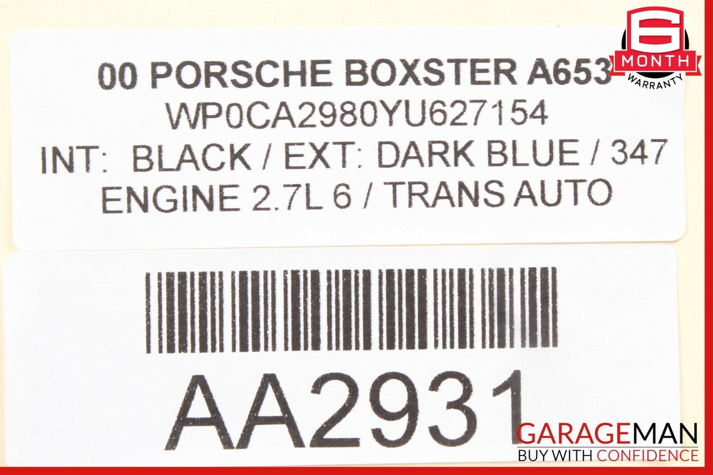 97-04 Porsche Boxster 986 Front Right Passenger Exterior Door Handle OEM