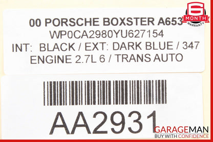 97-04 Porsche Boxster 986 Front Right Passenger Exterior Door Handle OEM