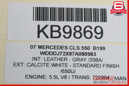 07-09 Mercedes W219 CLS550 Front Left Side Seatbelt Seat Belt Retractor Black