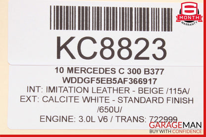 08-15 Mercedes W204 C300 GLK350 Front Right / Rear Exterior Door Handle White
