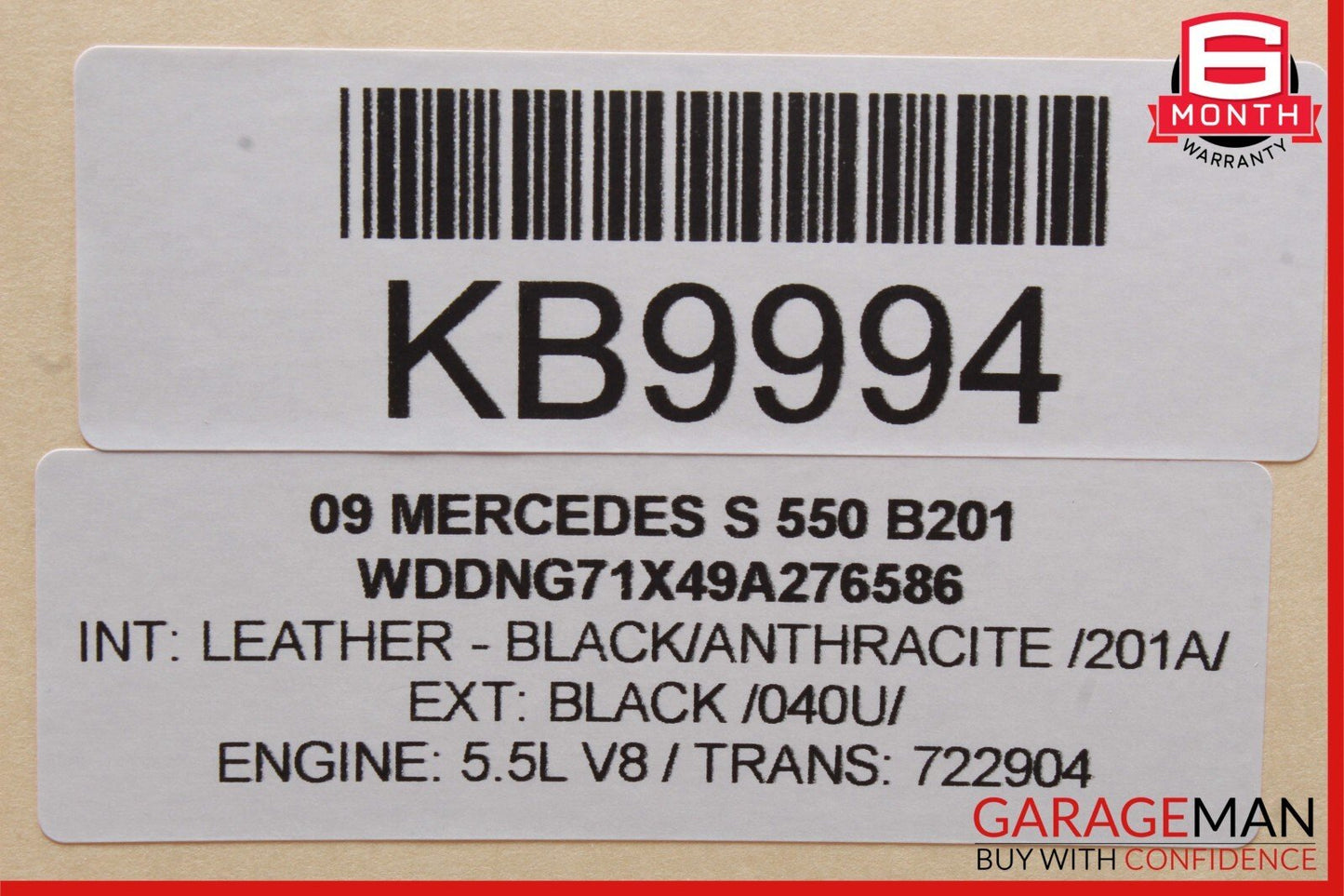 07-13 Mercedes W221 S550 Rear Left Side Exterior Door Handle Keyless Go OEM